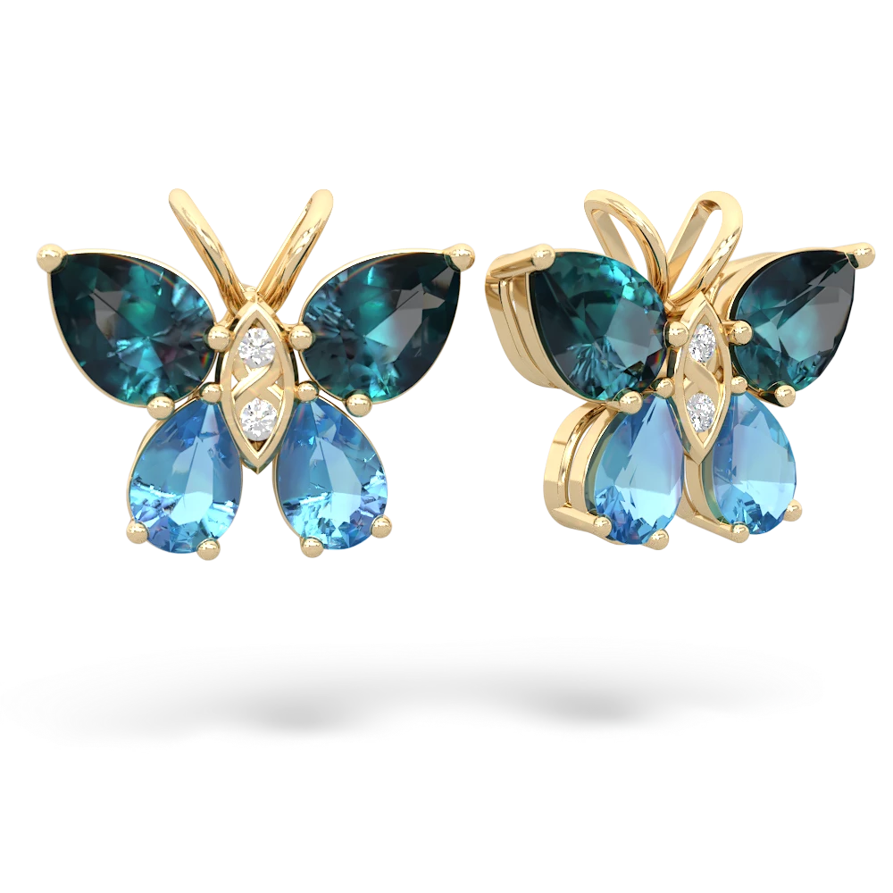 Alexandrite Butterfly 14K Yellow Gold earrings E2215