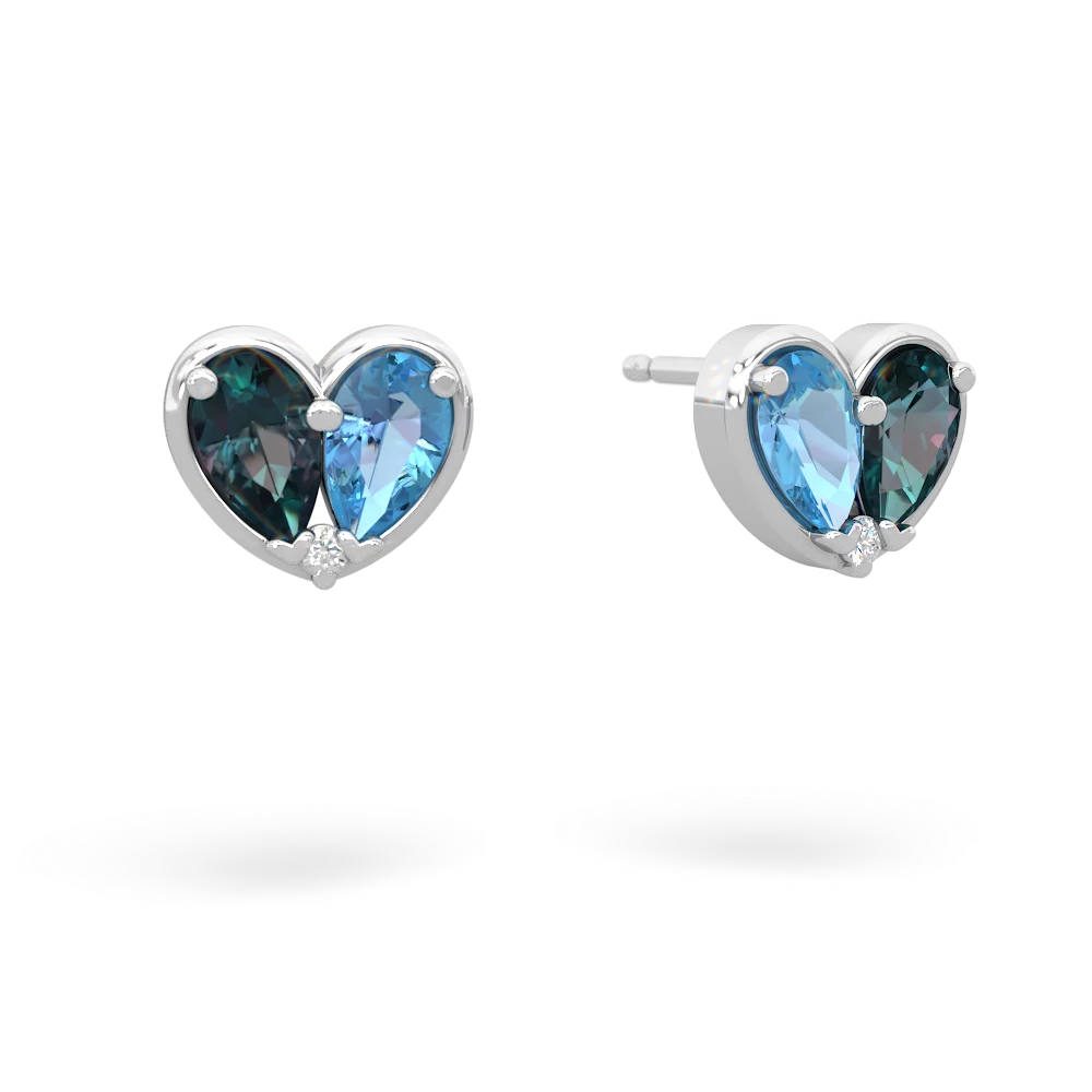 Alexandrite 'Our Heart' 14K White Gold earrings E5072