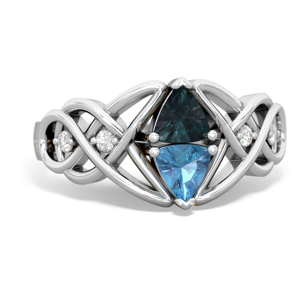 Alexandrite Keepsake Celtic Knot 14K White Gold ring R5300