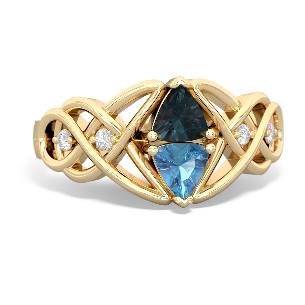 Alexandrite Keepsake Celtic Knot 14K Yellow Gold ring R5300