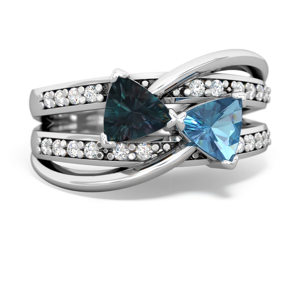 Alexandrite Bowtie 14K White Gold ring R2360