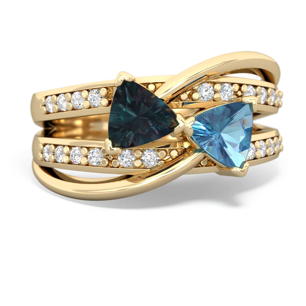 Alexandrite Bowtie 14K Yellow Gold ring R2360