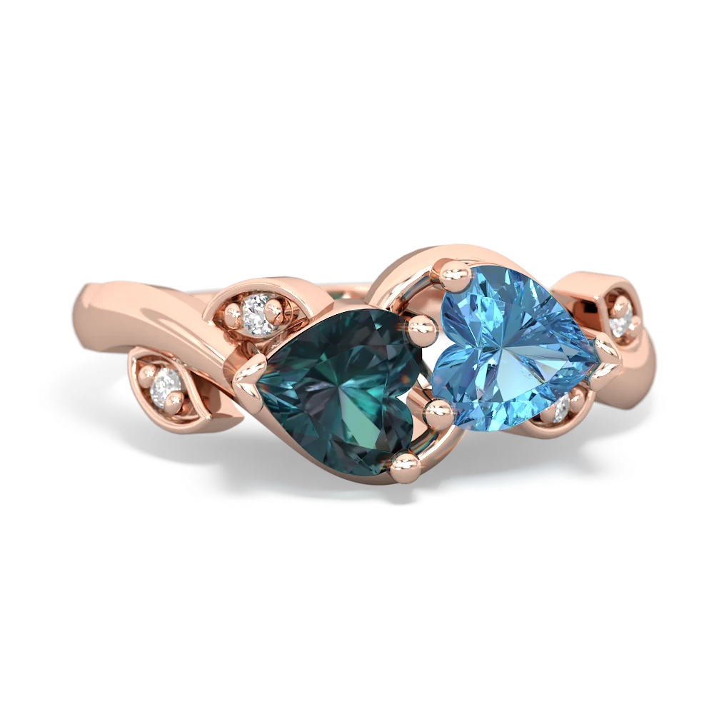 Alexandrite Floral Elegance 14K Rose Gold ring R5790