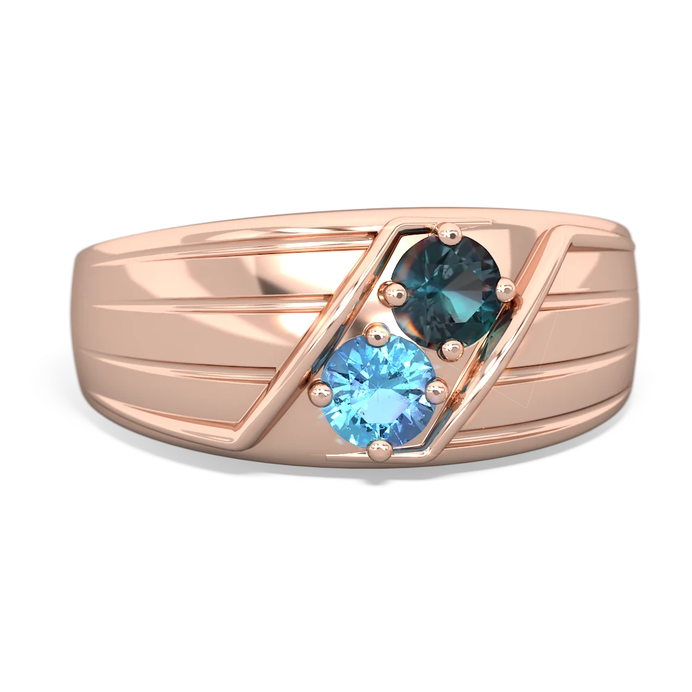 Alexandrite Men's Streamline 14K Rose Gold ring R0460