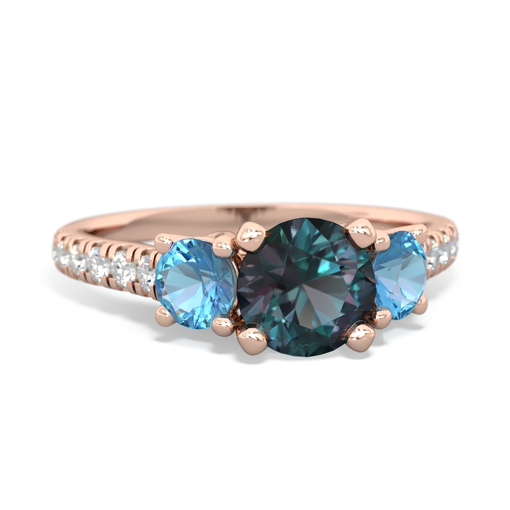 Alexandrite Pave Trellis 14K Rose Gold ring R5500