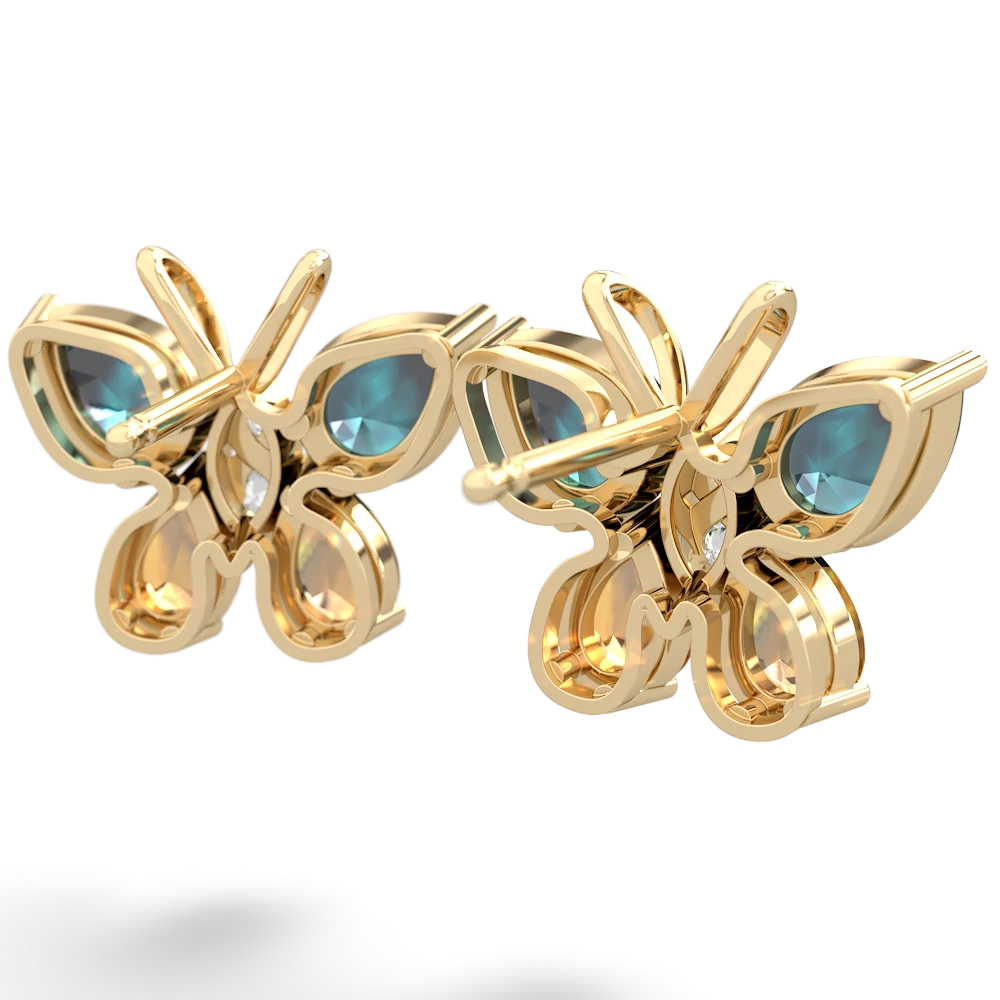 Alexandrite Butterfly 14K Yellow Gold earrings E2215