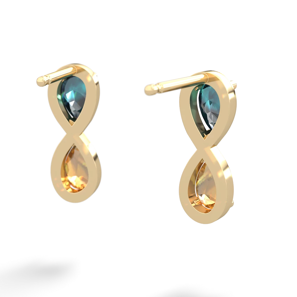 Alexandrite Infinity 14K Yellow Gold earrings E5050