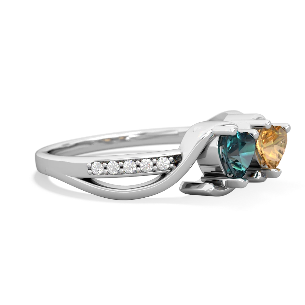 Alexandrite Side By Side 14K White Gold ring R3090