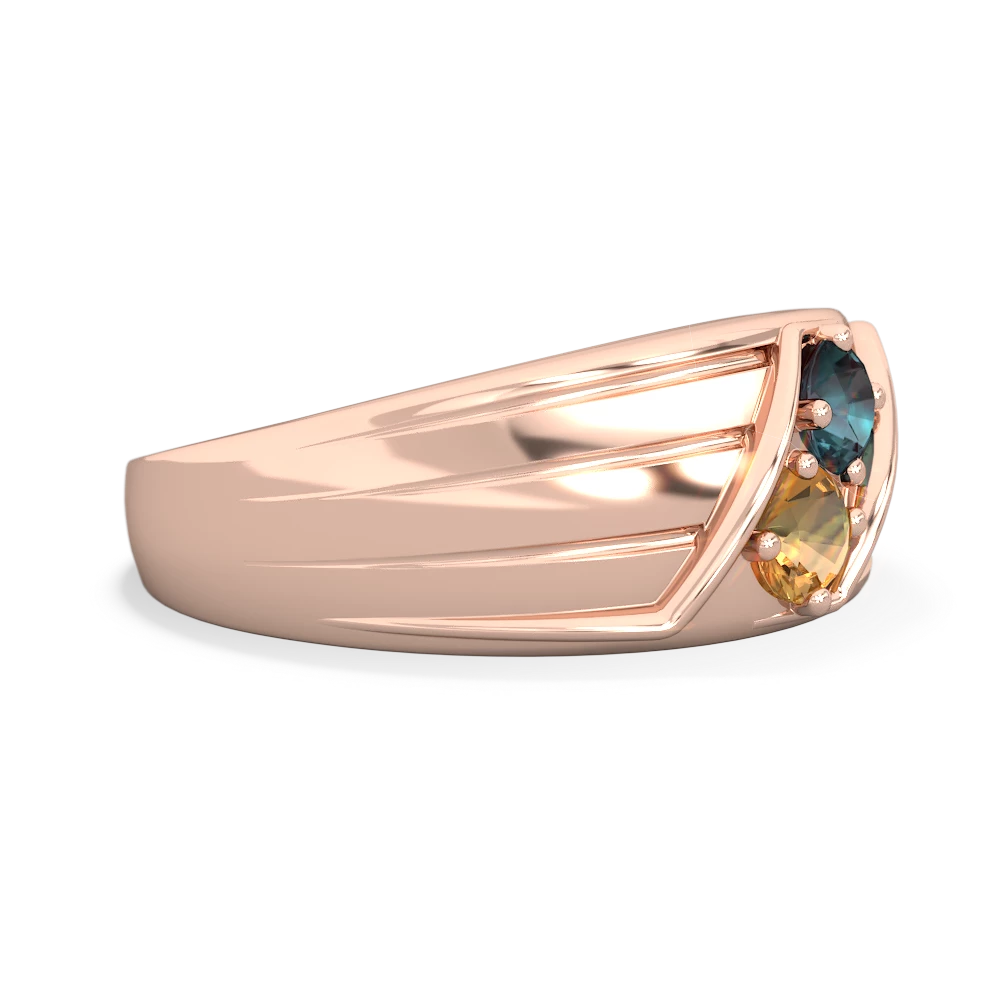 Alexandrite Men's Streamline 14K Rose Gold ring R0460