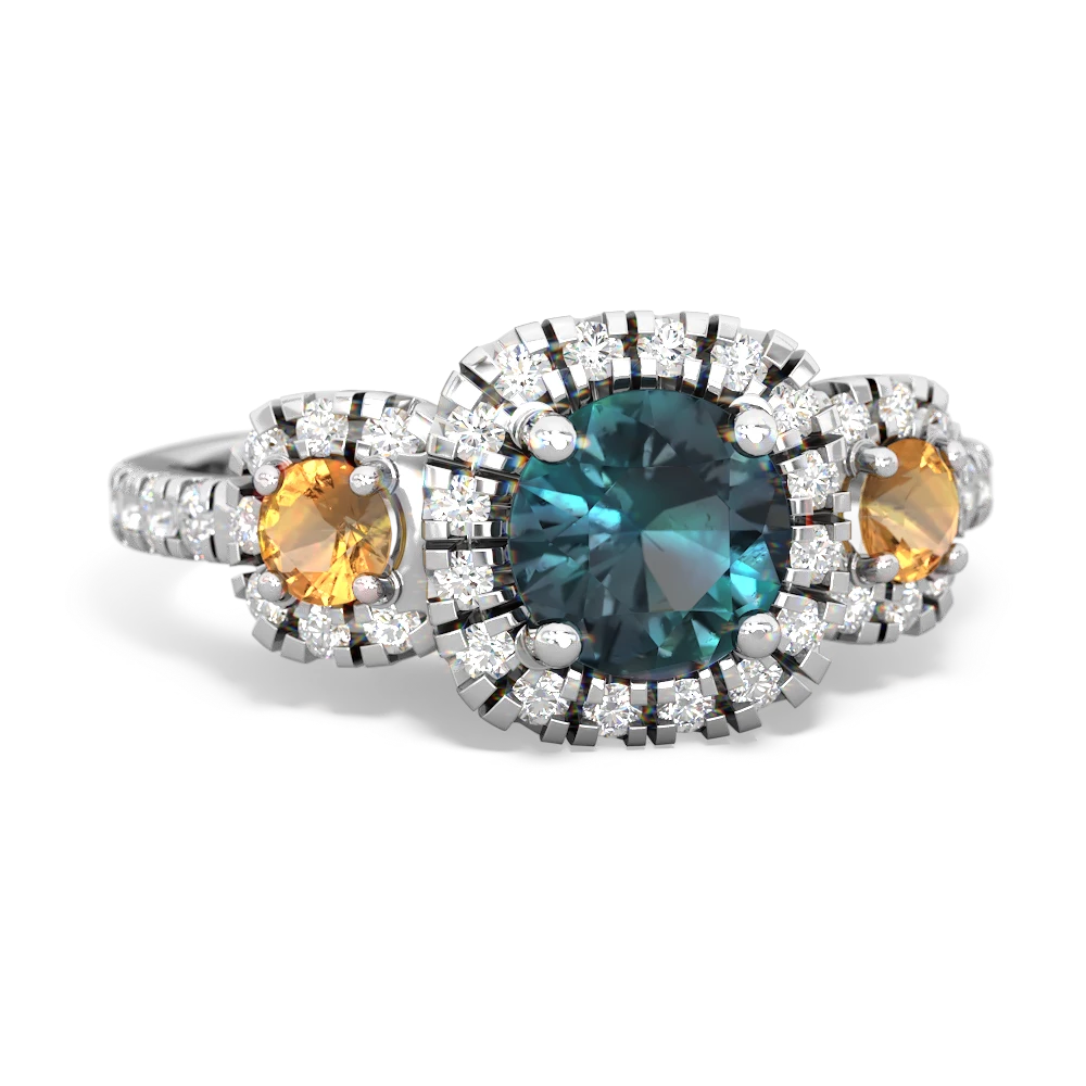 Alexandrite Regal Halo 14K White Gold ring R5350