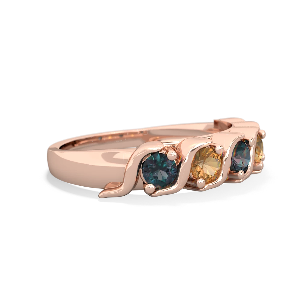 Alexandrite Anniversary Band 14K Rose Gold ring R2089