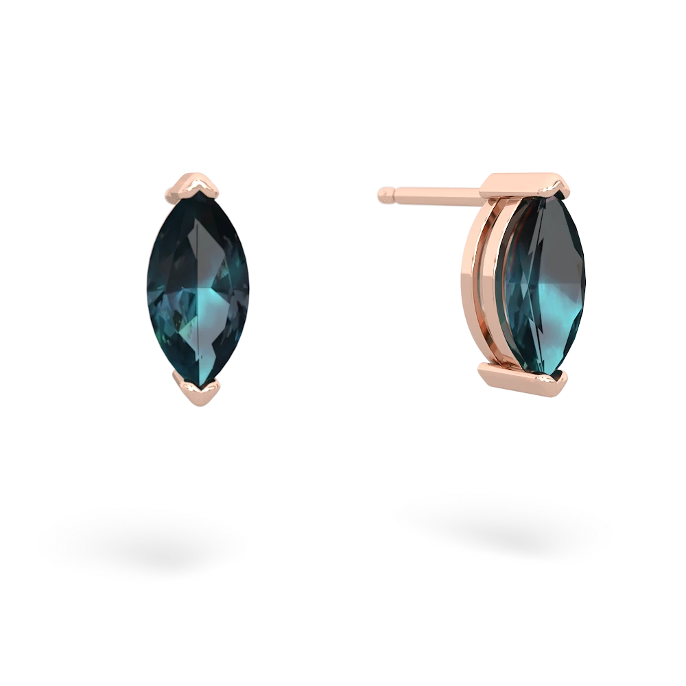 Alexandrite 8X4mm Marquise Stud 14K Rose Gold earrings E1701