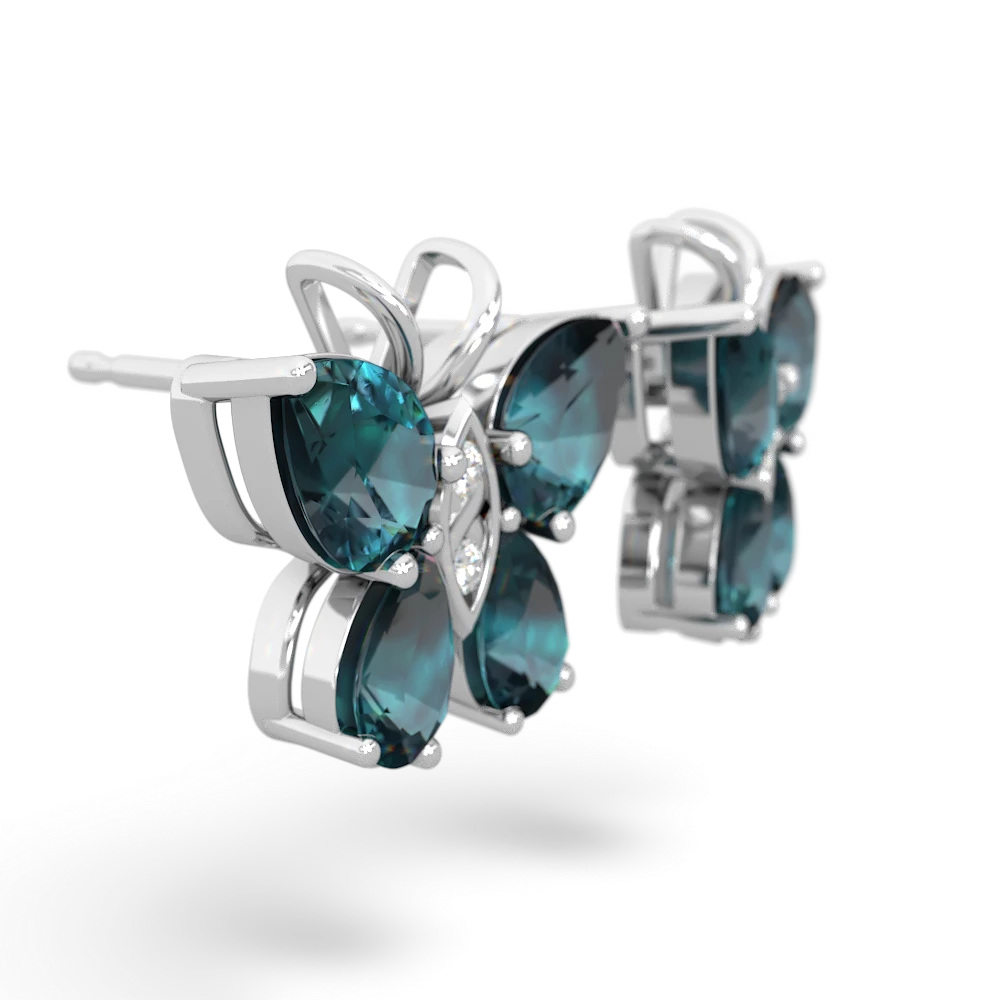 Alexandrite Butterfly 14K White Gold earrings E2215