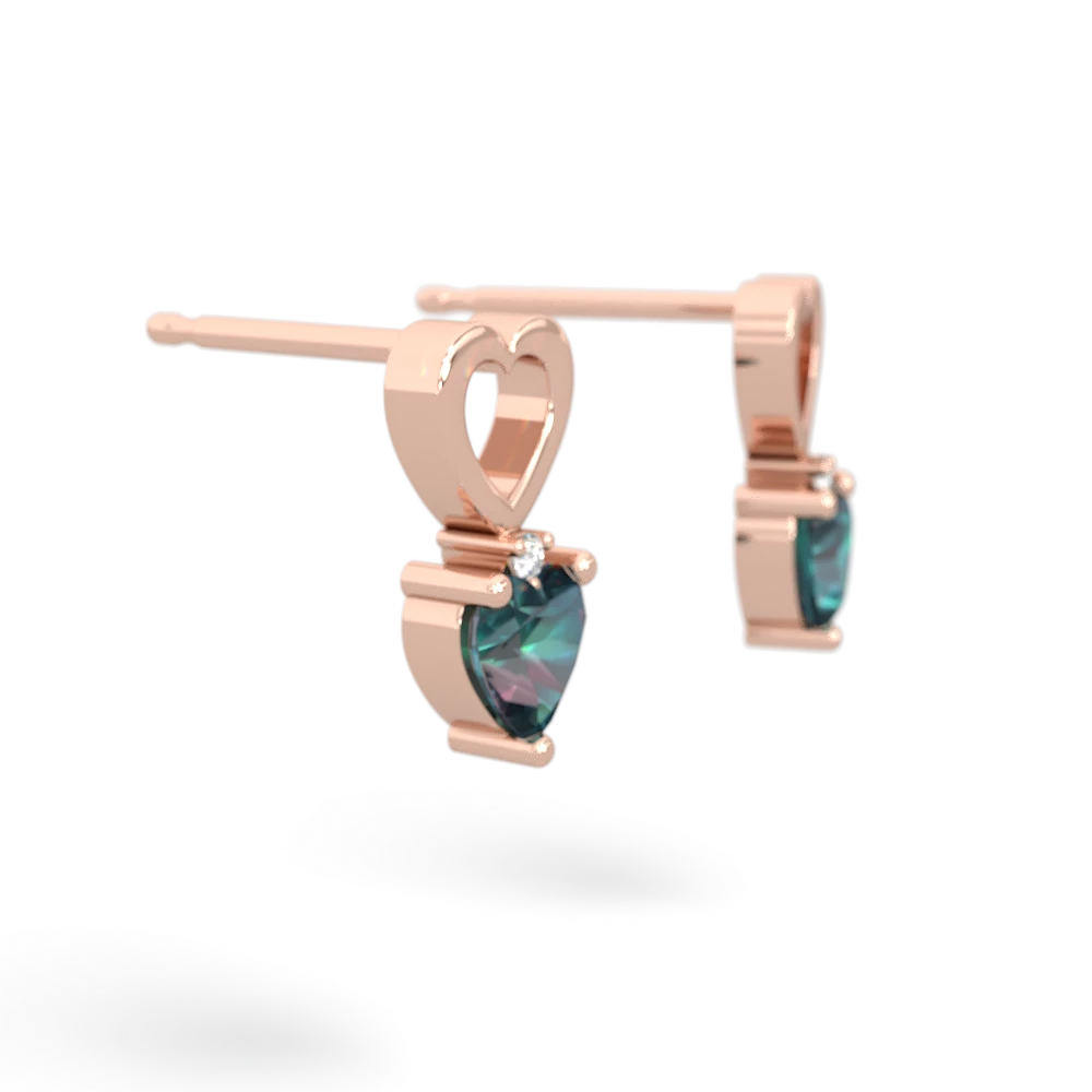 Alexandrite Four Hearts 14K Rose Gold earrings E2558