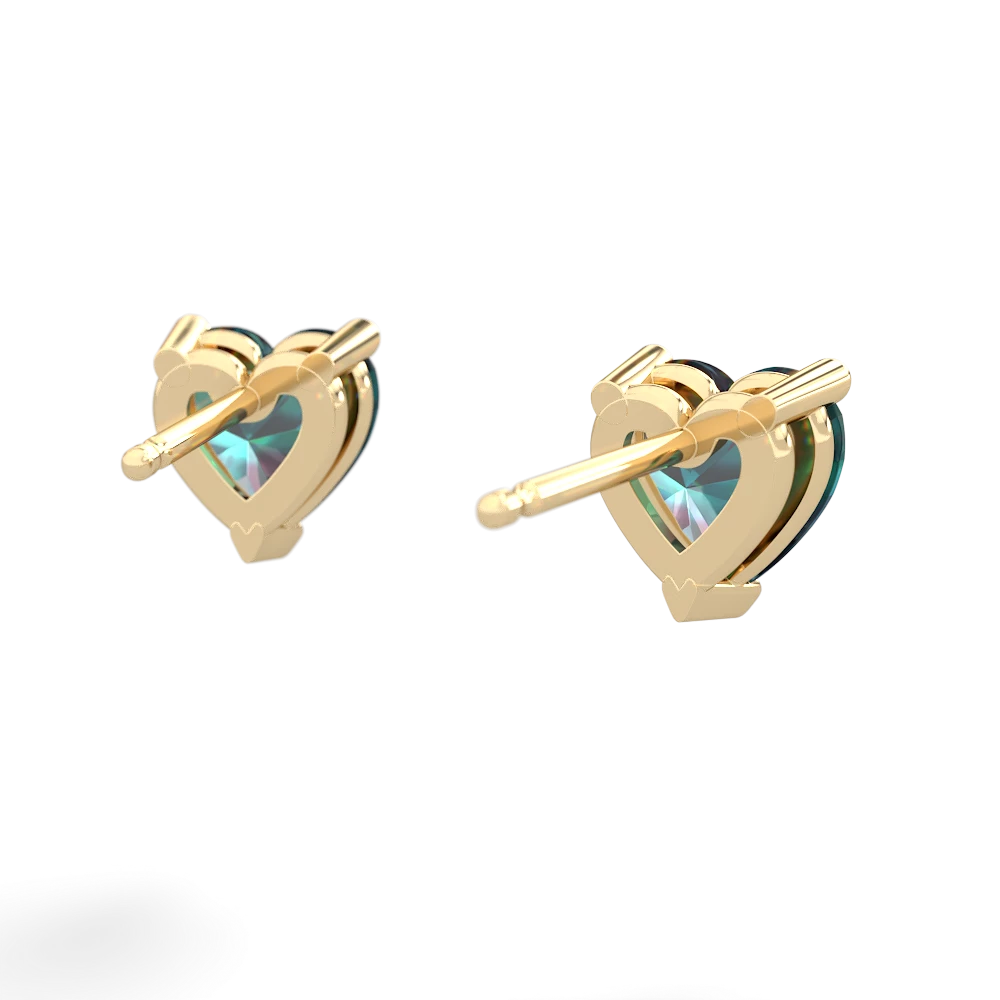 Alexandrite 6Mm Heart Stud 14K Yellow Gold earrings E1862