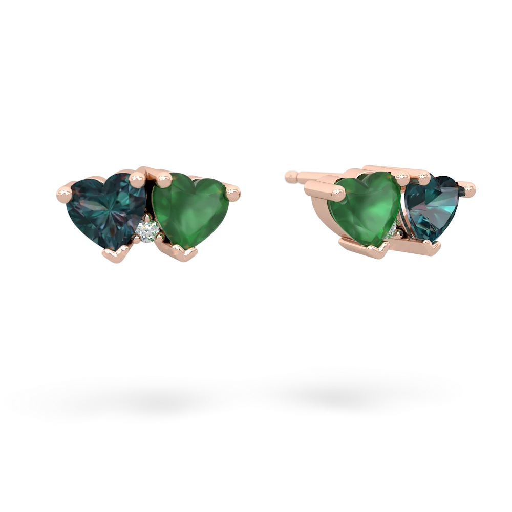 Alexandrite Sweethearts 14K Rose Gold earrings E5260