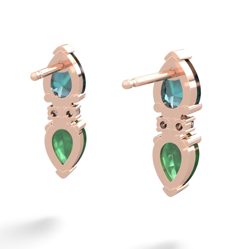 Alexandrite Bowtie Drop 14K Rose Gold earrings E0865