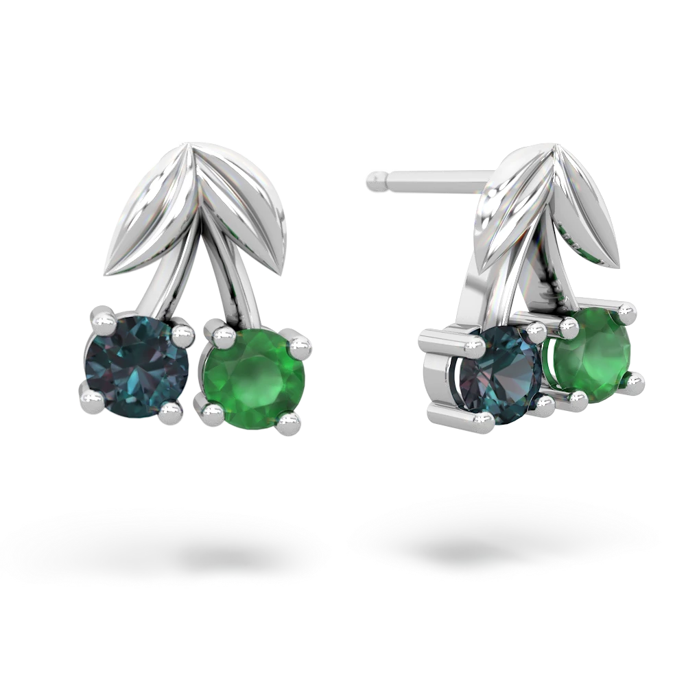 Alexandrite Sweet Cherries 14K White Gold earrings E7001