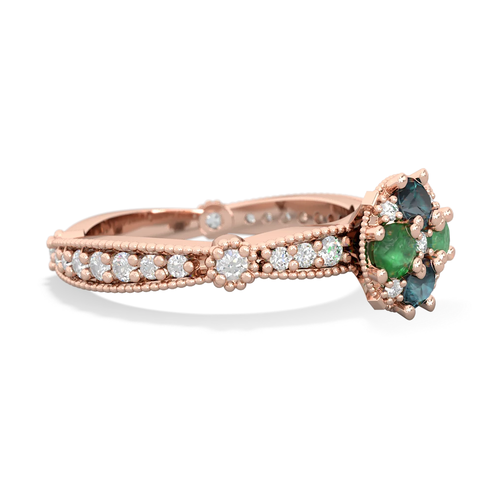 Alexandrite Sparkling Tiara Cluster 14K Rose Gold ring R26293RD