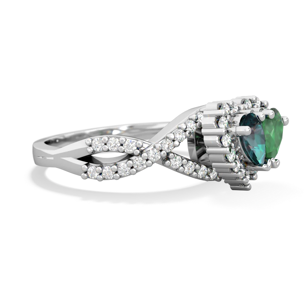 Alexandrite Diamond Twist 'One Heart' 14K White Gold ring R2640HRT