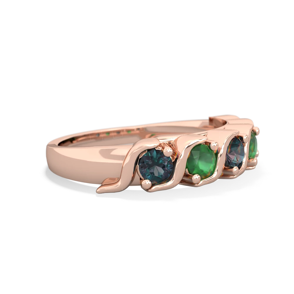 Alexandrite Anniversary Band 14K Rose Gold ring R2089