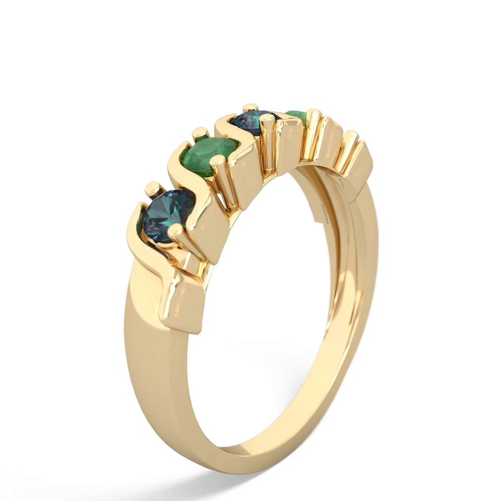 Alexandrite Anniversary Band 14K Yellow Gold ring R2089