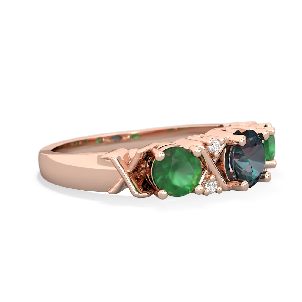 Alexandrite Hugs And Kisses 14K Rose Gold ring R5016