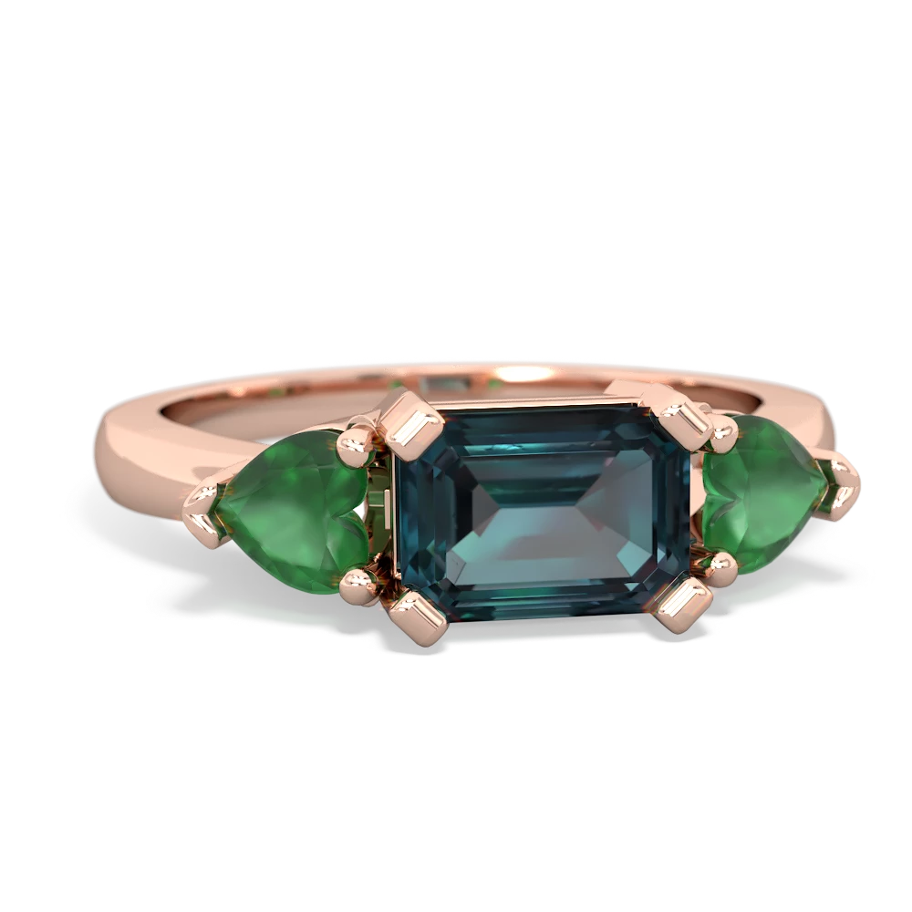 Alexandrite Three Stone 14K Rose Gold ring R5235