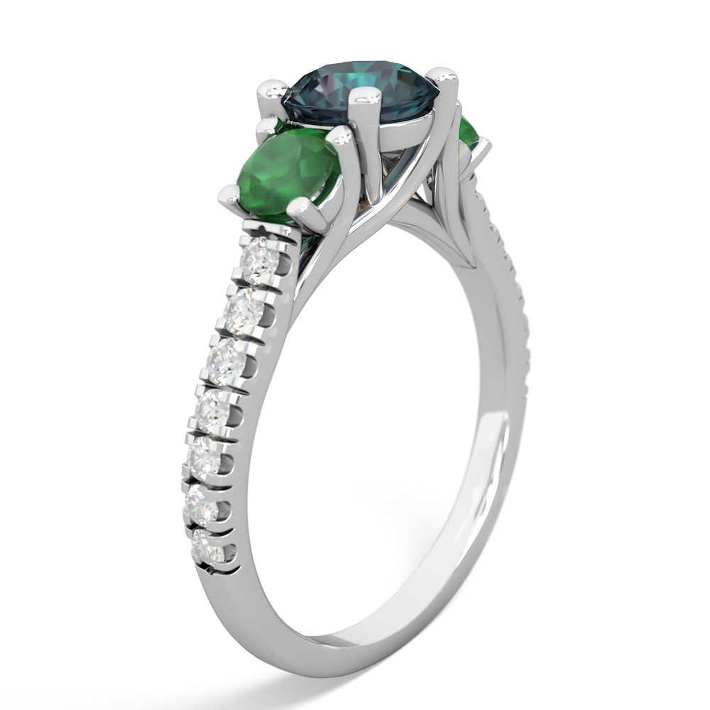 Alexandrite Pave Trellis 14K White Gold ring R5500