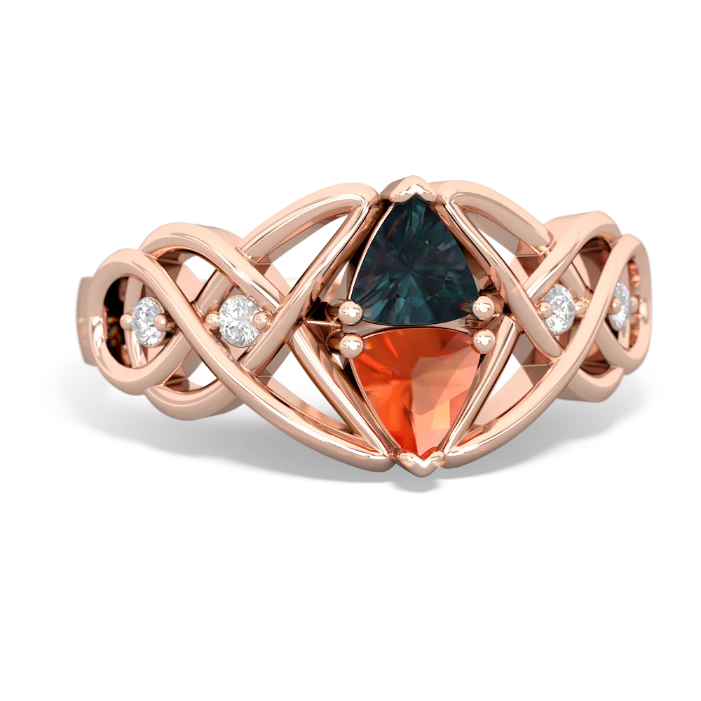 Alexandrite Keepsake Celtic Knot 14K Rose Gold ring R5300