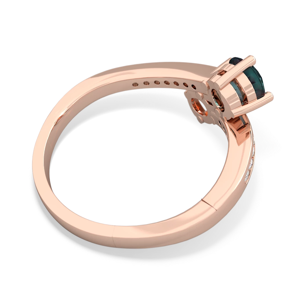 Alexandrite Channel Set Two Stone 14K Rose Gold ring R5303