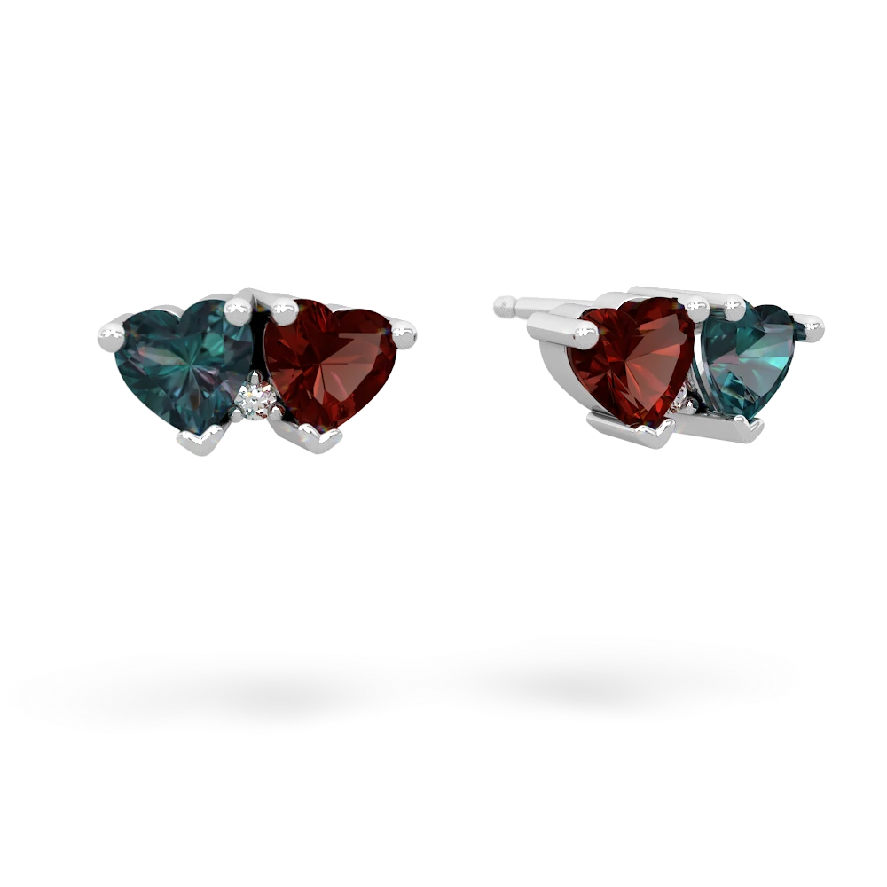 Alexandrite Sweethearts 14K White Gold earrings E5260