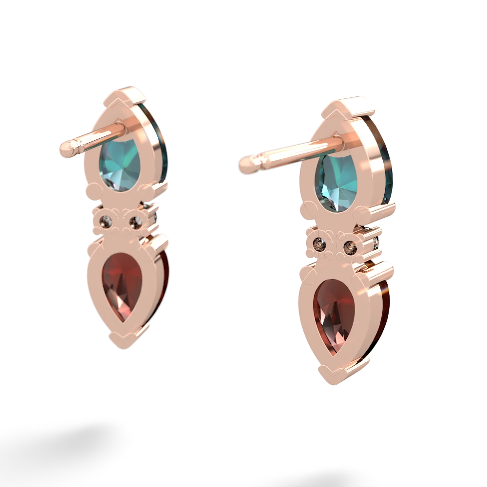 Alexandrite Bowtie Drop 14K Rose Gold earrings E0865