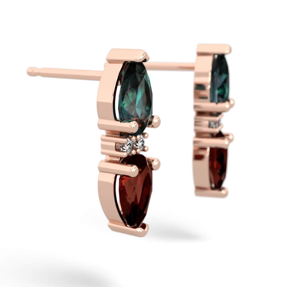 Alexandrite Bowtie Drop 14K Rose Gold earrings E0865