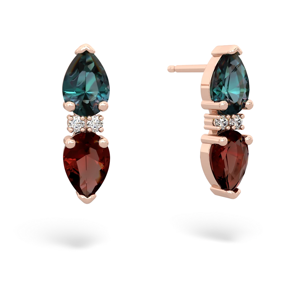 Alexandrite Bowtie Drop 14K Rose Gold earrings E0865