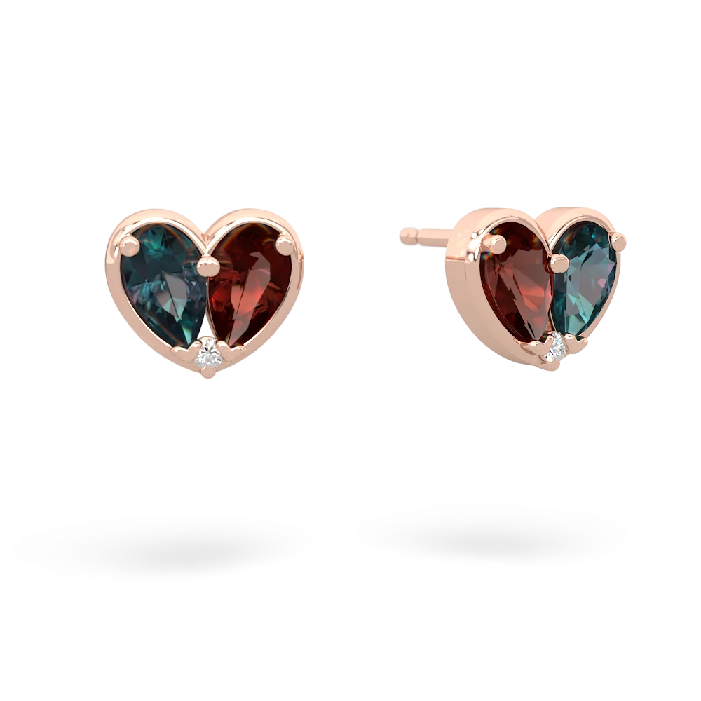 Alexandrite 'Our Heart' 14K Rose Gold earrings E5072