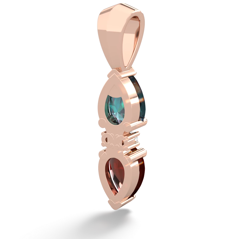 Alexandrite Bowtie Drop 14K Rose Gold pendant P0865