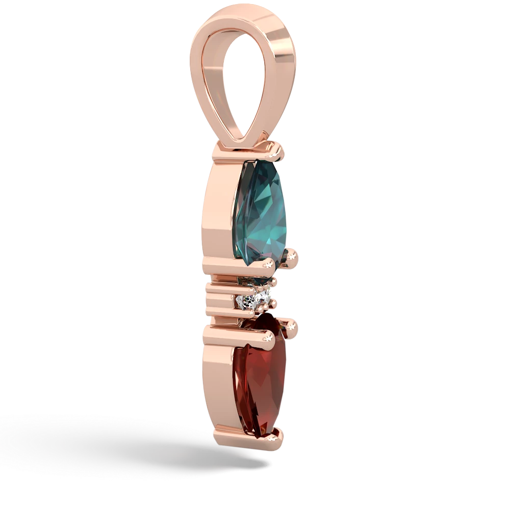 Alexandrite Bowtie Drop 14K Rose Gold pendant P0865