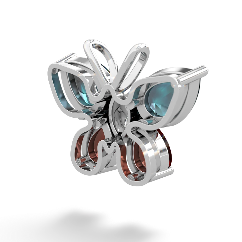 Alexandrite Butterfly 14K White Gold pendant P2215