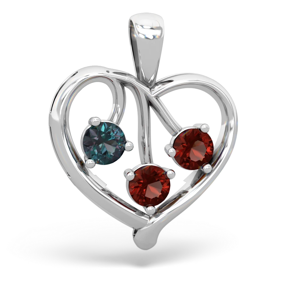 Alexandrite Glowing Heart 14K White Gold pendant P2233