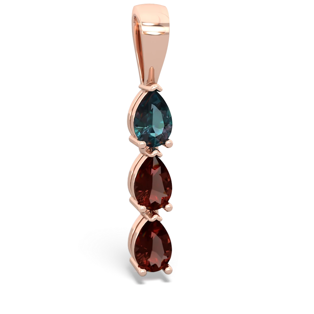 Alexandrite Dew Drops 14K Rose Gold pendant P2251