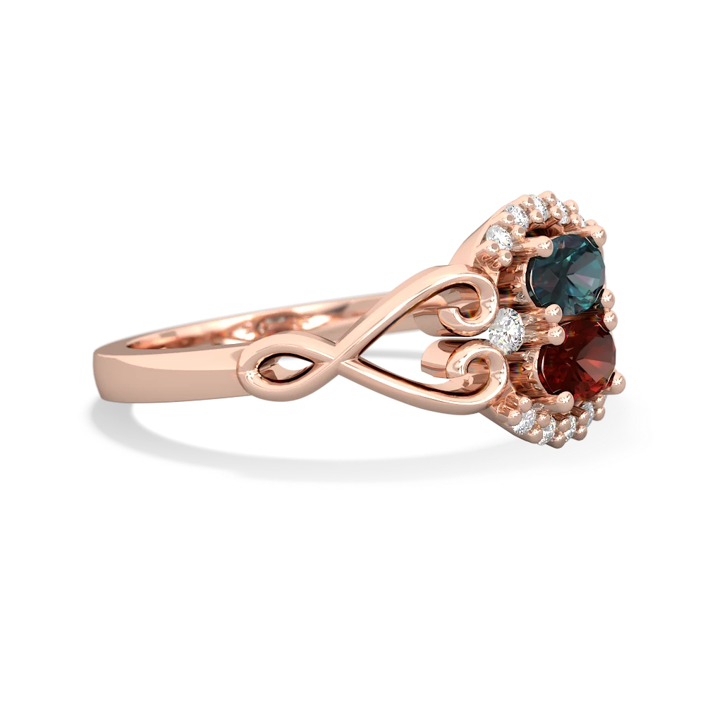 Alexandrite Love Nest 14K Rose Gold ring R5860