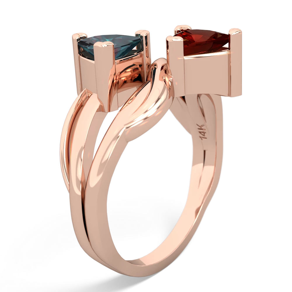 Alexandrite Split Band Swirl 14K Rose Gold ring R2341