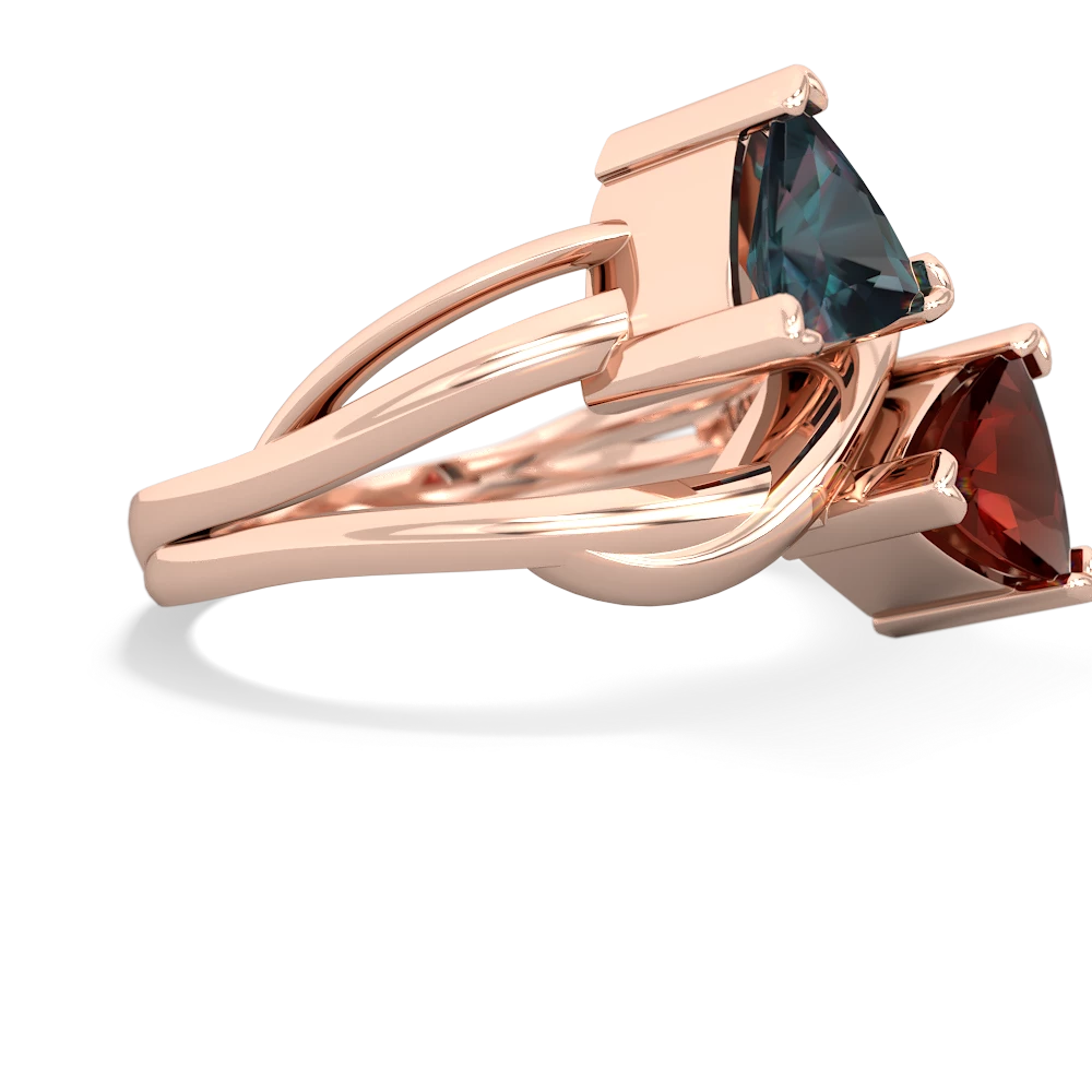 Alexandrite Split Band Swirl 14K Rose Gold ring R2341