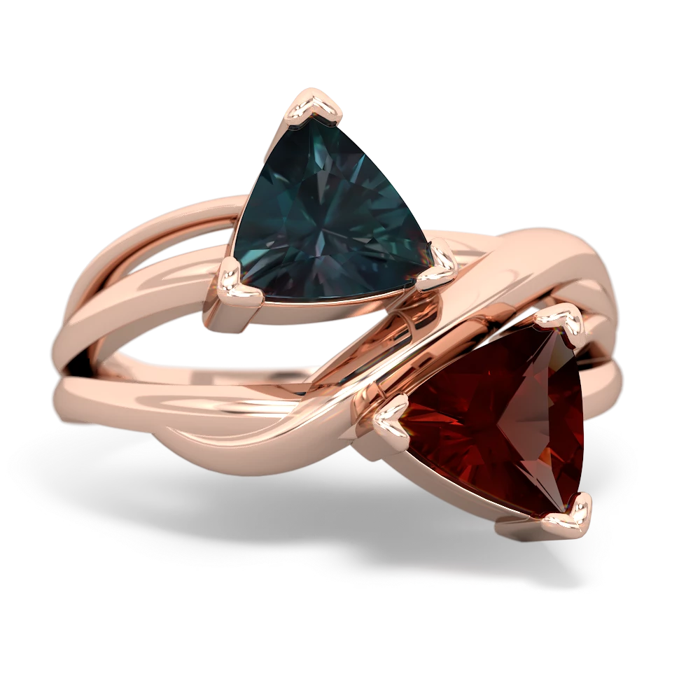 Alexandrite Split Band Swirl 14K Rose Gold ring R2341