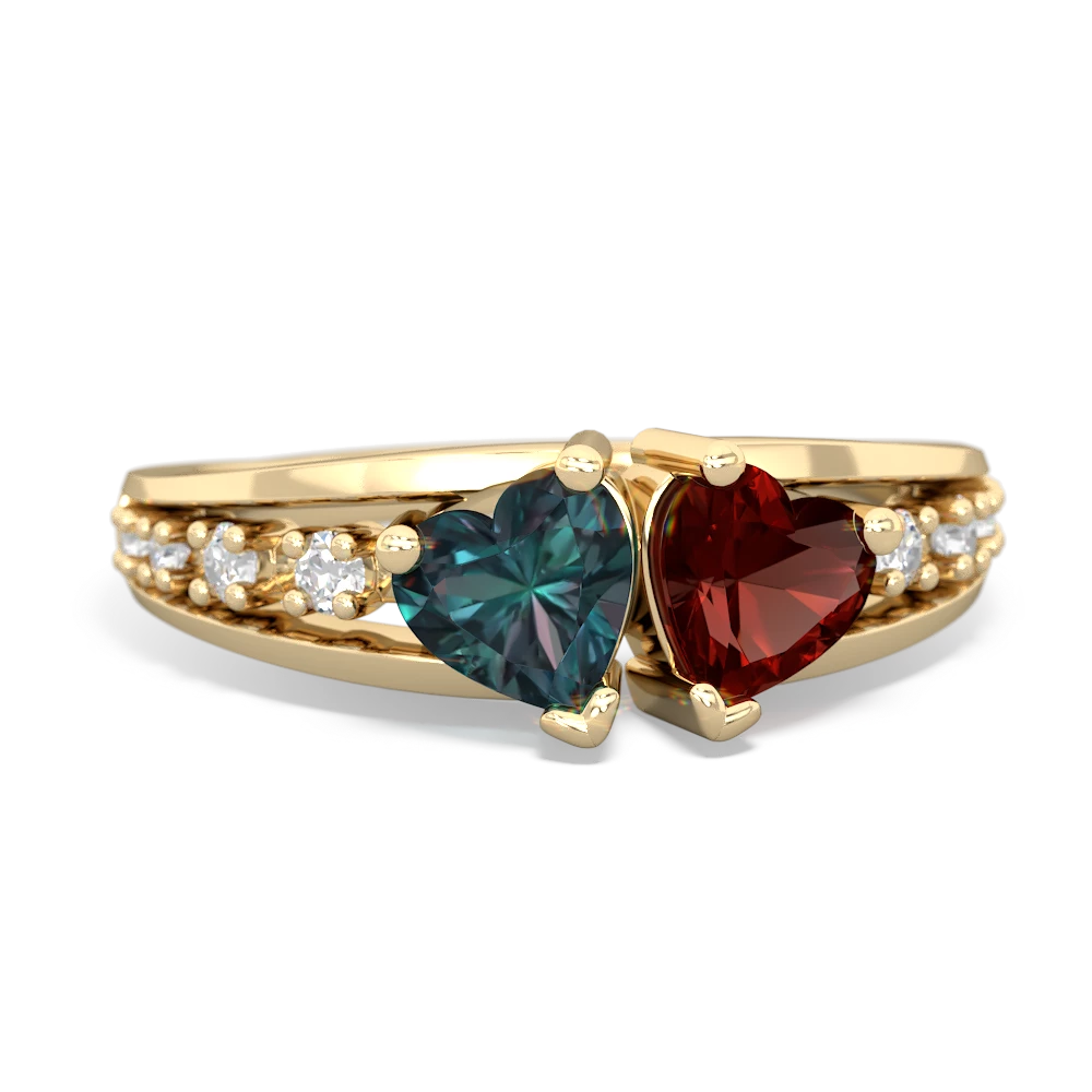 Alexandrite Heart To Heart 14K Yellow Gold ring R3342