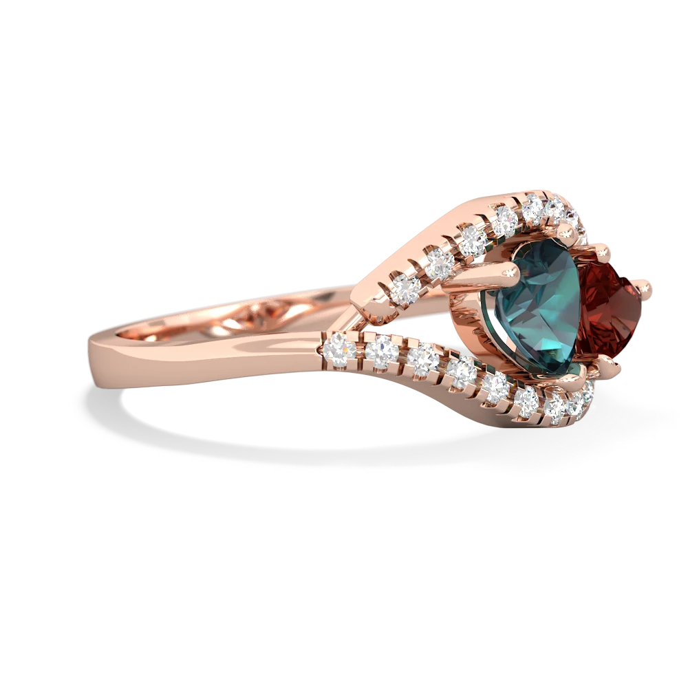 Alexandrite Mother And Child 14K Rose Gold ring R3010