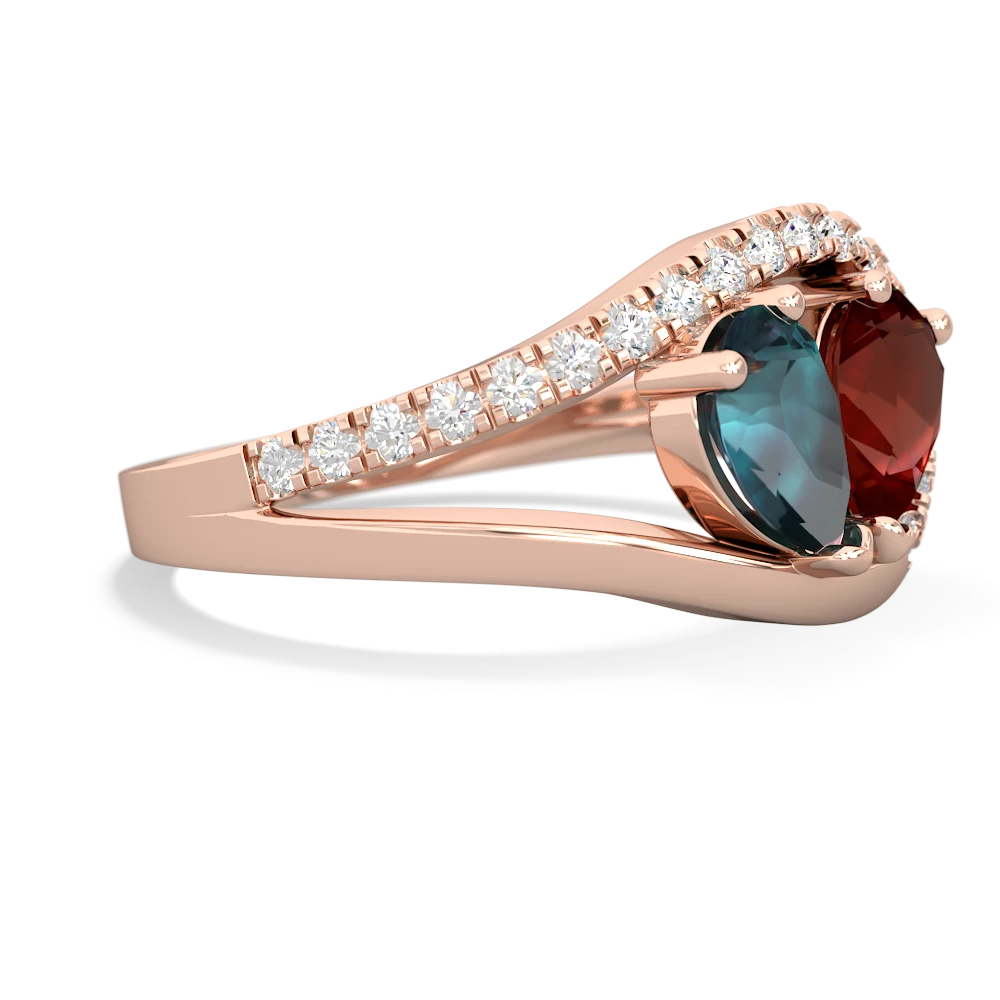 Alexandrite Nestled Heart Keepsake 14K Rose Gold ring R5650