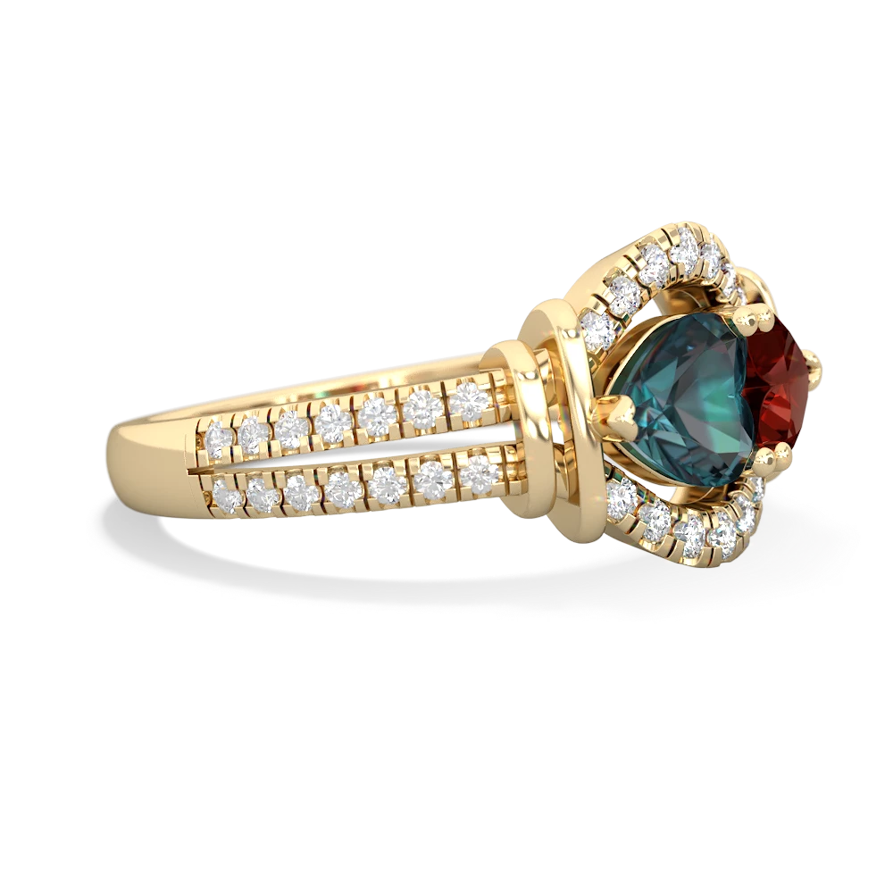 Alexandrite Art-Deco Keepsake 14K Yellow Gold ring R5630