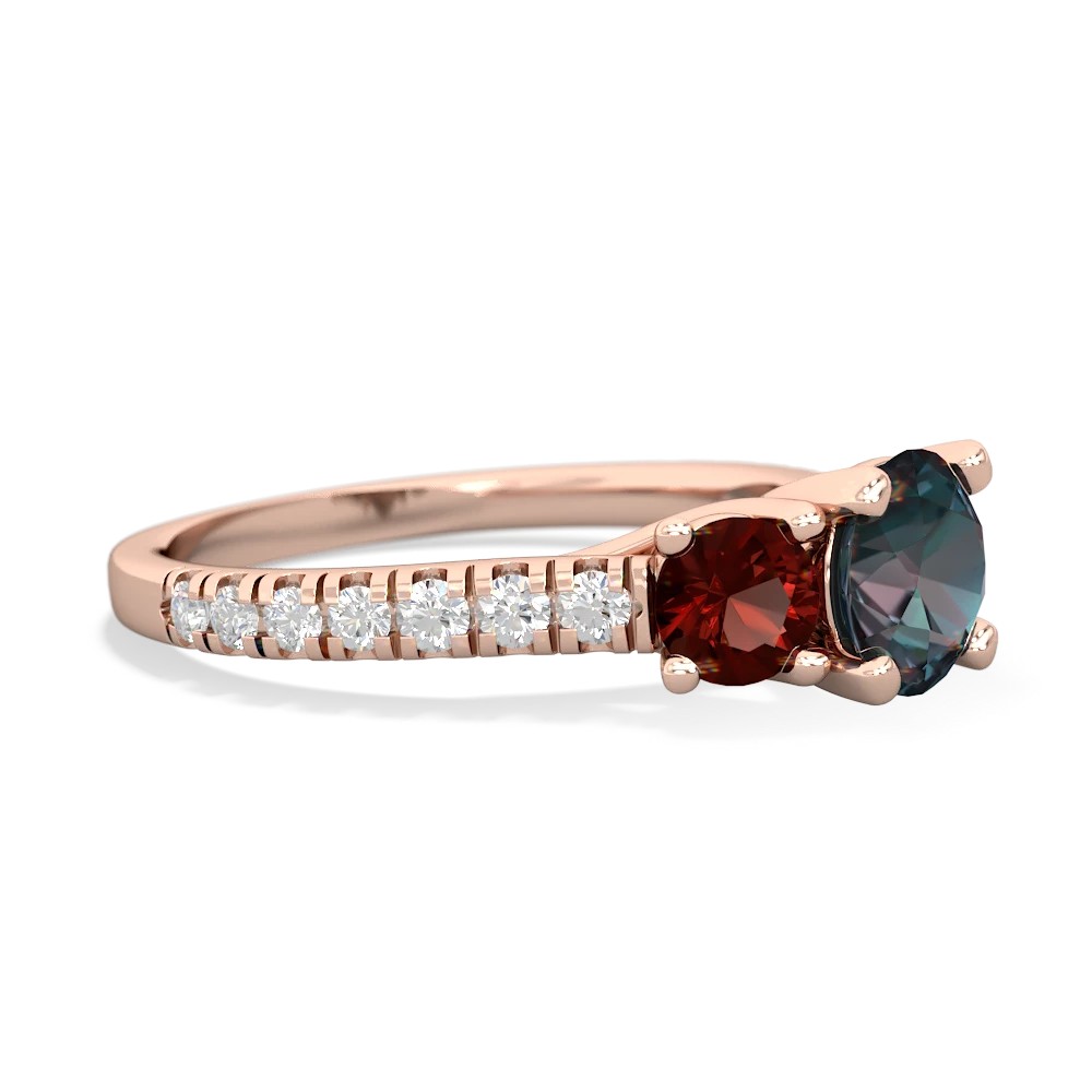 Alexandrite Pave Trellis 14K Rose Gold ring R5500